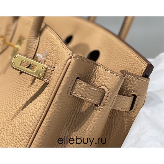 Hermes Hermès Birkin 25 Togo Milk Tea Brown Gold Hardware Hand-Stitched