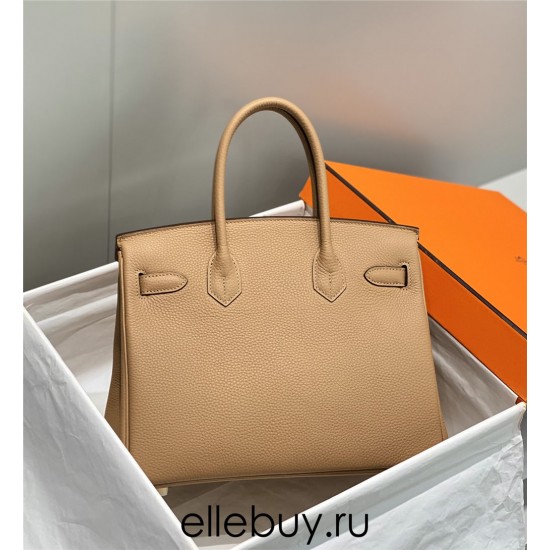 Hermes Hermès Birkin 30 Togo Milk Tea Brown Gold Hardware Hand-Stitched