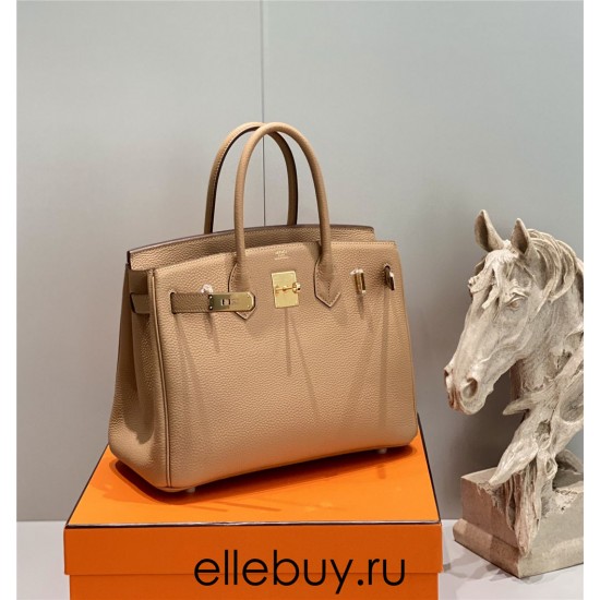 Hermes Hermès Birkin 30 Togo Milk Tea Brown Gold Hardware Hand-Stitched