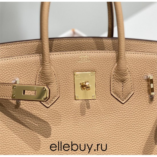 Hermes Hermès Birkin 30 Togo Milk Tea Brown Gold Hardware Hand-Stitched