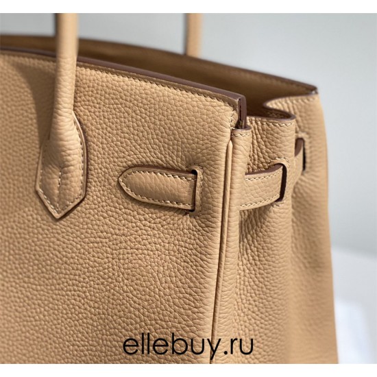 Hermes Hermès Birkin 30 Togo Milk Tea Brown Gold Hardware Hand-Stitched