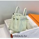 Hermes Hermès Birkin 25 Togo Bubble Green Silver Hardware Hand-Stitched