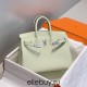 Hermes Hermès Birkin 25 Togo Bubble Green Silver Hardware Hand-Stitched