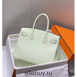 Hermes Hermès Birkin 30 Togo Bubble Green Silver Hardware Hand-Stitched