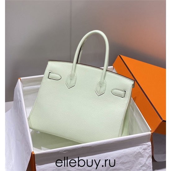 Hermes Hermès Birkin 30 Togo Bubble Green Silver Hardware Hand-Stitched