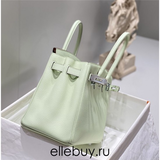 Hermes Hermès Birkin 30 Togo Bubble Green Silver Hardware Hand-Stitched