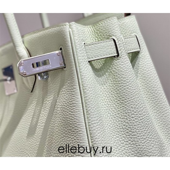 Hermes Hermès Birkin 30 Togo Bubble Green Silver Hardware Hand-Stitched