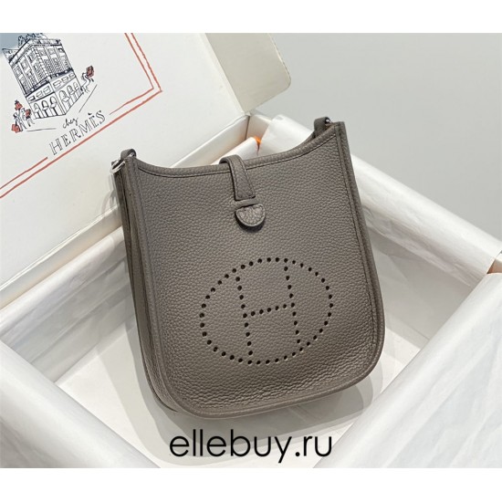 Hermes Hermès Evelyne 18 Togo Dark Grey Silver Hardware Hand-Stitched