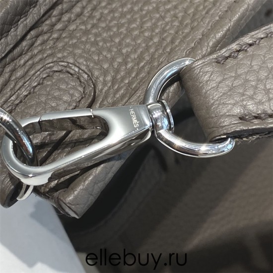 Hermes Hermès Evelyne 18 Togo Dark Grey Silver Hardware Hand-Stitched