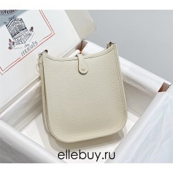 Hermes Hermès Evelyne 18 Togo White Silver Hardware Hand-Stitched