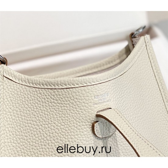 Hermes Hermès Evelyne 18 Togo White Silver Hardware Hand-Stitched