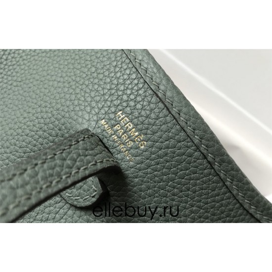 Hermes Hermès Evelyne 18 Togo Dark Green Gold Hardware Hand-Stitched