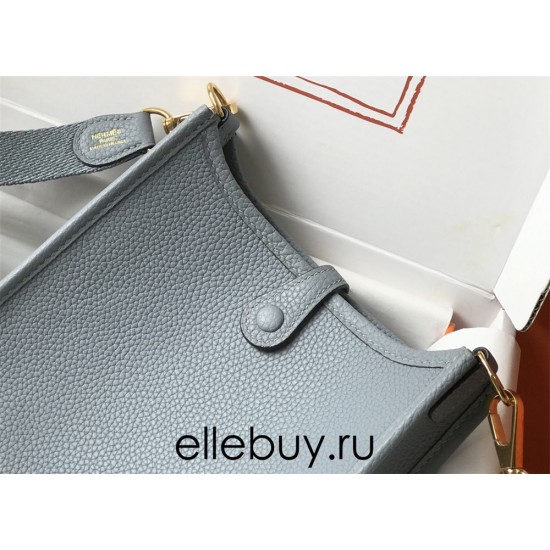 Hermes Hermès Evelyne 18 Togo Bluish Grey Gold Hardware Hand-Stitched