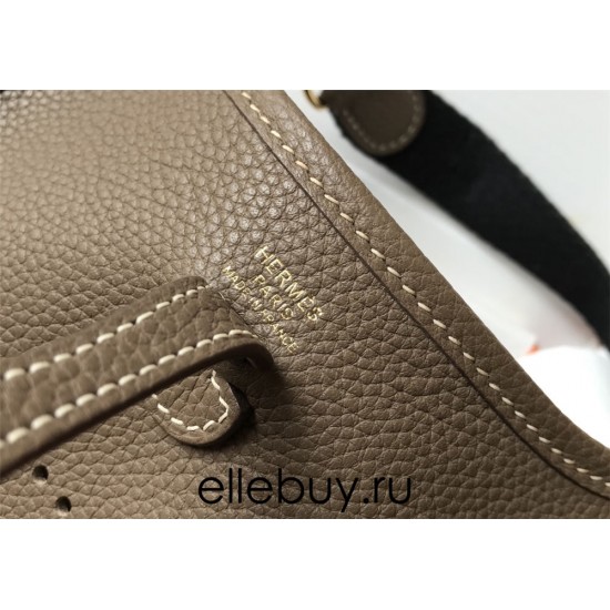 Hermes Hermès Evelyne 18 Togo Dark Grey Gold Hardware Hand-Stitched