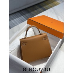 Hermes Hermès Kelly 28 Epsom Brown Gold Hardware Hand-Stitched