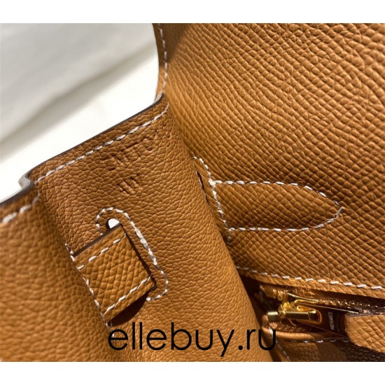 Hermes Hermès Kelly 28 Epsom Brown Gold Hardware Hand-Stitched