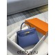 Hermes Hermès Kelly 25 Epsom Blue Gold Hardware Hand-Stitched