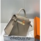 Hermes Hermès Kelly 28 Epsom Grey Gold Hardware Hand-Stitched