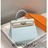 Hermes Hermès Kelly 28 Epsom Light Blue Silver Hardware Hand-Stitched