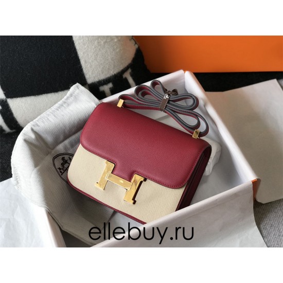 Hermes Hermès Constance 23 Epsom Deep Red Gold Hardware Hand-Stitched