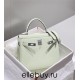 Hermes Hermès Kelly 25 Togo Bubble Green Silver Hardware Hand-Stitched