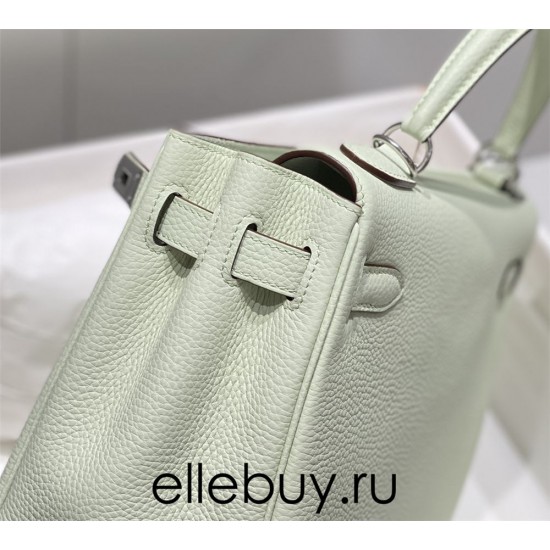 Hermes Hermès Kelly 25 Togo Bubble Green Silver Hardware Hand-Stitched