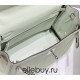 Hermes Hermès Kelly 25 Togo Bubble Green Silver Hardware Hand-Stitched