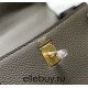 Hermes Hermès Kelly 25 Togo Dark Grey Gold Hardware Hand-Stitched