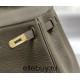 Hermes Hermès Kelly 25 Togo Dark Grey Gold Hardware Hand-Stitched