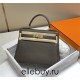 Hermes Hermès Kelly 28 Togo Dark Grey Gold Hardware Hand-Stitched