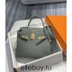 Hermes Hermès Kelly 28 Togo Grey Blue Gold Hardware Hand-Stitched