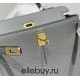 Hermes Hermès Kelly 25 Togo Light Grey Blue Gold Hardware Hand-Stitched