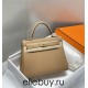 Hermes Hermès Kelly 25 Togo Milk Tea Brown Silver Hardware Hand-Stitched