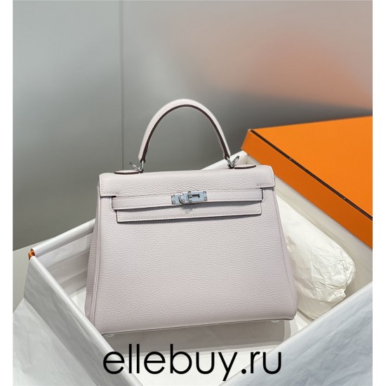 Hermes Hermès Kelly 25 Togo Dreamy Purple Silver Hardware Hand-Stitched