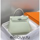 Hermes Hermès Kelly 25 Togo Bubble Green Silver Hardware Hand-Stitched