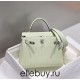 Hermes Hermès Kelly 25 Togo Bubble Green Silver Hardware Hand-Stitched