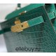 Hermes Hermès Kelly 28 Crocodile Skin Pattern Lambskin Inside Green Gold Hardware Hand-Stitched