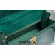 Hermes Hermès Kelly 28 Crocodile Skin Pattern Lambskin Inside Green Gold Hardware Hand-Stitched