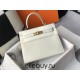 Hermes Hermès Kelly 28 Crocodile Skin Pattern Lambskin Inside White Gold Hardware Hand-Stitched