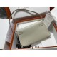 Hermes Hermès Kelly Elan 27 Goat Skin Grey Silver Hardware Hand-Stitched