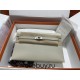 Hermes Hermès Kelly Elan 27 Goat Skin Grey Silver Hardware Hand-Stitched