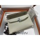 Hermes Hermès Kelly Elan 27 Goat Skin Grey Silver Hardware Hand-Stitched