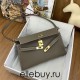 Hermes Hermès Kelly Elan 27 Goat Skin Dark Grey Gold Hardware Hand-Stitched