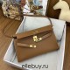 Hermes Hermès Kelly Elan 27 Goat Skin Brown Gold Hardware Hand-Stitched