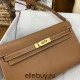 Hermes Hermès Kelly Elan 27 Goat Skin Brown Gold Hardware Hand-Stitched