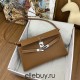 Hermes Hermès Kelly Elan 27 Goat Skin Brown Silver Hardware Hand-Stitched