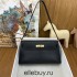 Hermes Hermès Kelly Elan 27 Goat Skin Black Gold Hardware Hand-Stitched