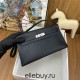 Hermes Hermès Kelly Elan 27 Goat Skin Black Silver Hardware Hand-Stitched