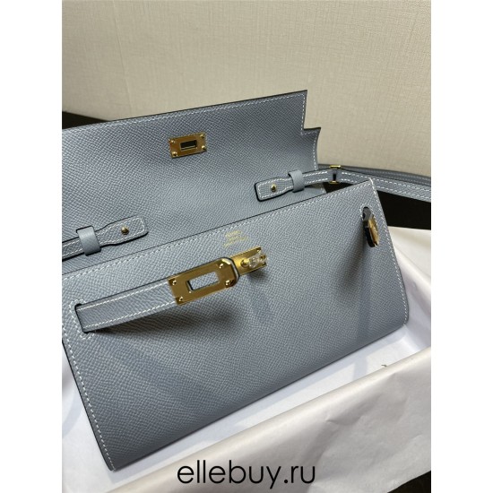 Hermes Hermès Kelly WOC 20.5 Light Blue Epsom Gold Hardware 20.5 x 11 x 2 cm Hand-Stitched