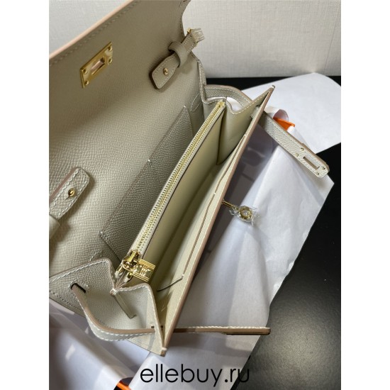 Hermes Hermès Kelly WOC 20.5 White Epsom Gold Hardware 20.5 x 11 x 2 cm Hand-Stitched